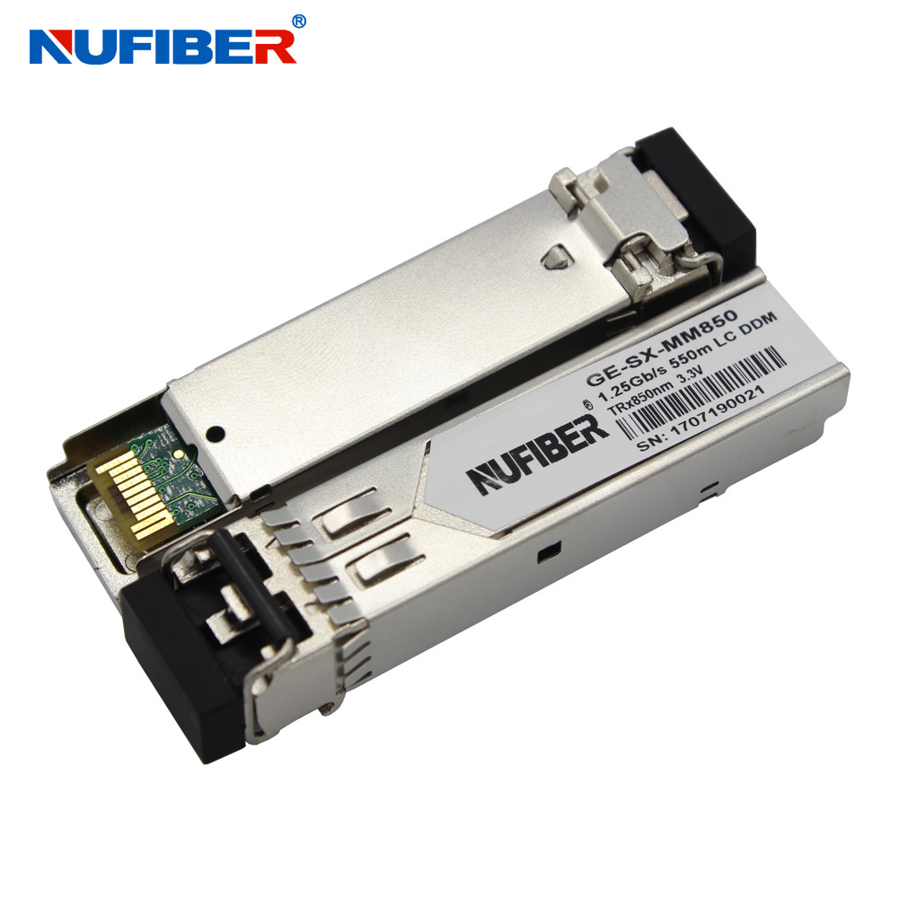 550m 850nm 1.25G SFP Transceiver Dual Fiber Multimode Hot Pluggable